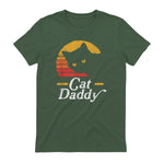 Cat Daddy Vintage Eighties Style Cat Retro Distressed in Military Green - back view