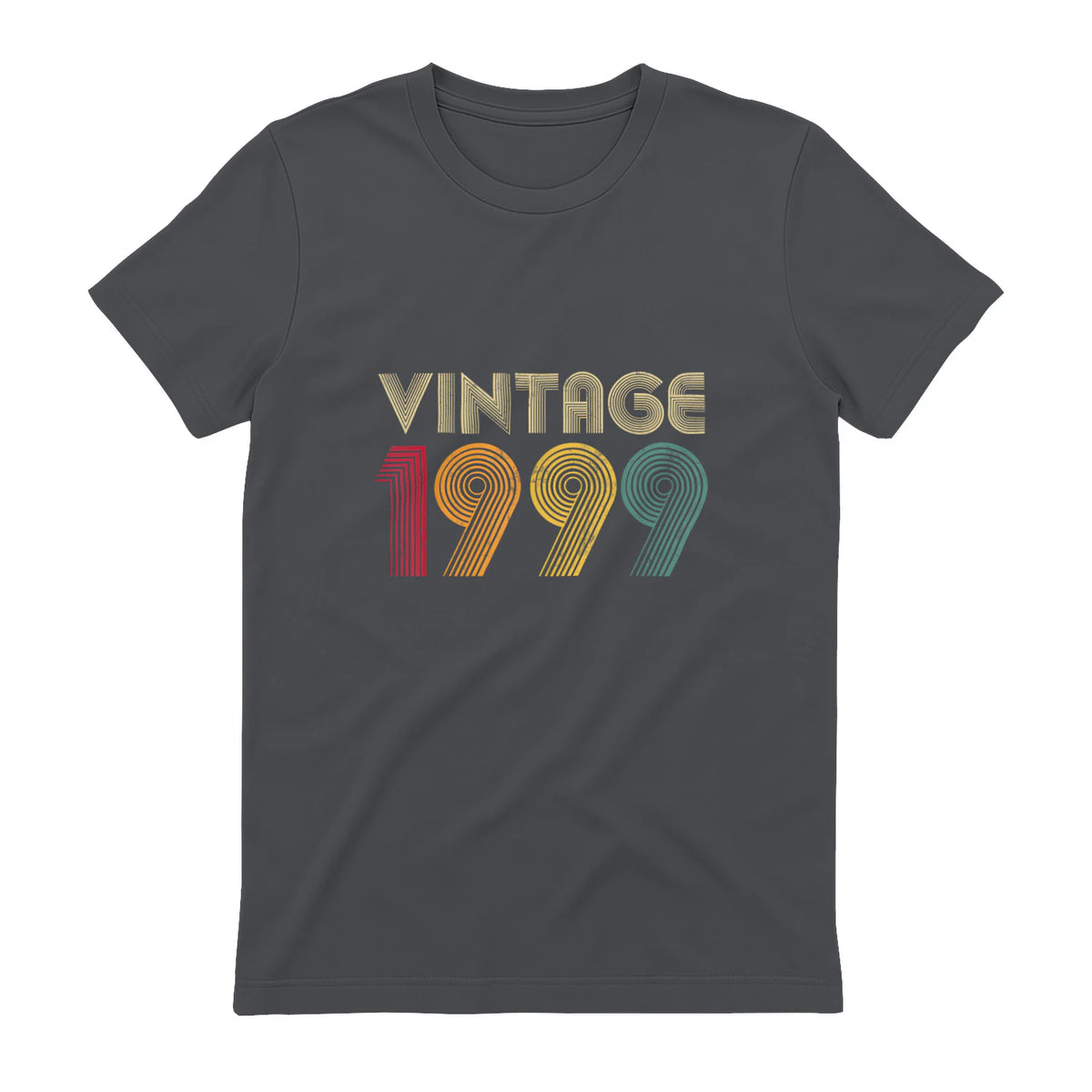 Vintage Twenty-Fourth Birthday Gift T-Shirt in Charcoal - back view