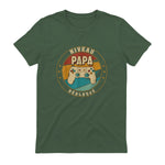 Nouveau Papa Parents Humour Gamer Nouvelle Naissance Annonce T-Shirt in Military Green - back view