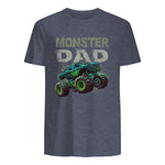 Monster Truck Dad T-Shirt in Heather Navy - back view