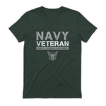 US Navy - Veteran Honor Courage Commitment T-Shirt in Forest Green - back view