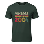 Vintage Twentieth Birthday Gift T-Shirt in Forest Green - front view