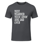 Best Bearded Beer Lovin Dog Dad T-Shirt Pet Lover Owner Gift in Charcoal - front view