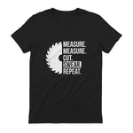 Funny Dad Shirt Measure Cut Swear Handyman Father Day Tshirt in Black - back view