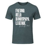 Bonuspapa Bester Stiefpapa Stiefvater Bonus Papa T-Shirt in Dark Heather - front view