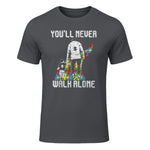 Vintage Father Son Family Autistic Kids Autism Awareness Dad in Charcoal - front view