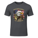 Anniversary Eagle Liberty Bell T-Shirt in Charcoal - front view