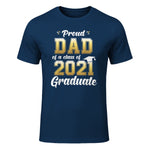 Proud Dad of a Graduate Senior Gift T-Shirt in Navy - front view