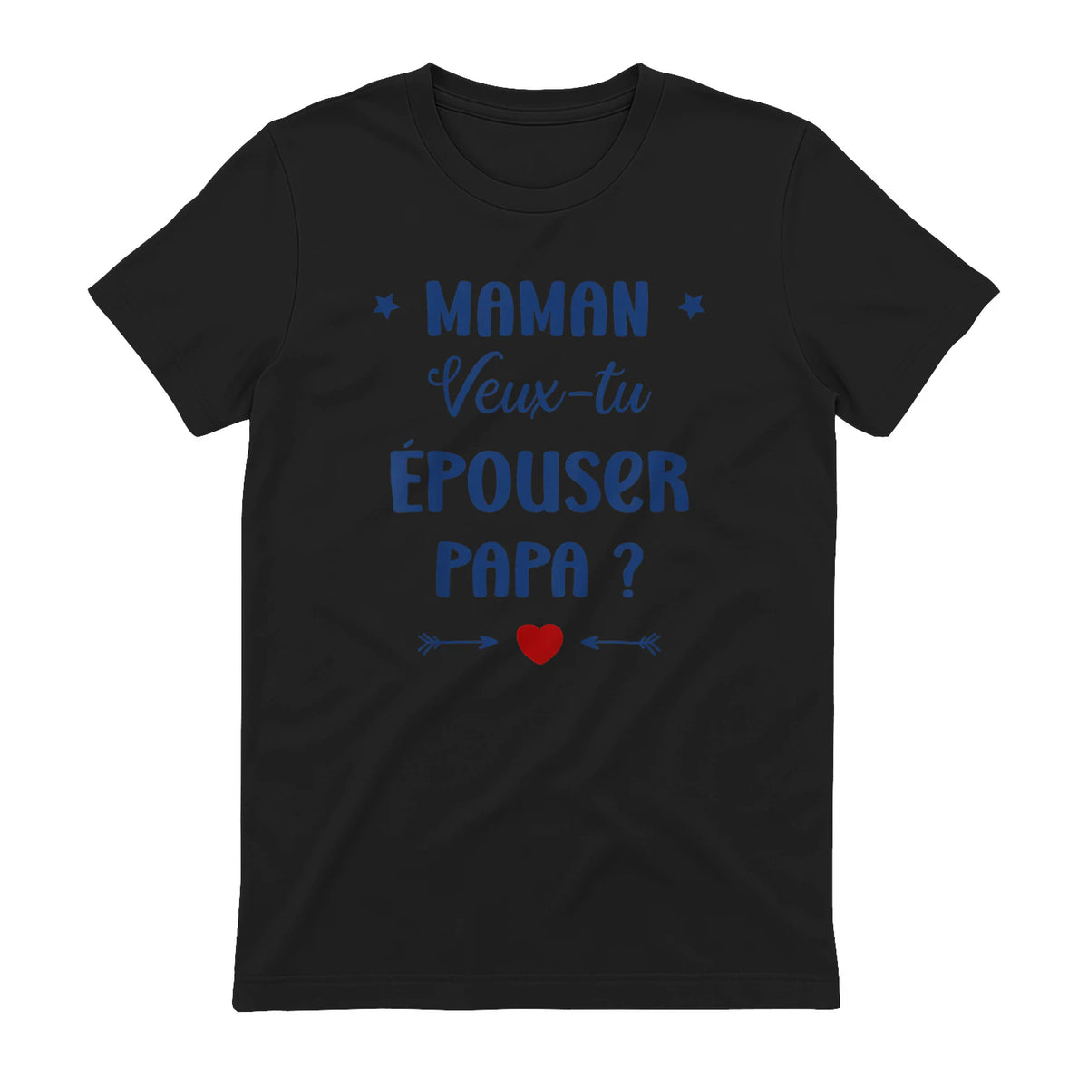 Demande en Mariage Originale Maman Veux-tu épouser Papa in Black - back view