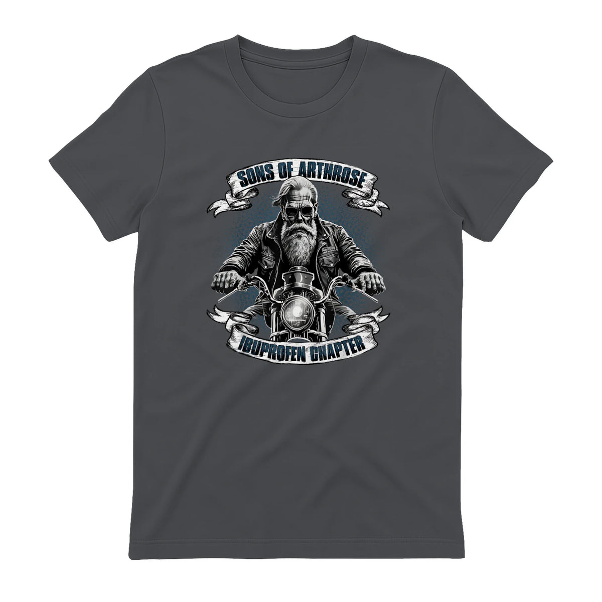 Lustiger Biker Spruch für den alten Mann - Sons of Arthrose - Ibuprofen Chapter Biker Motorradfahrer für ältere in Charcoal - back view