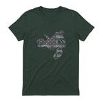 Dirt Bike American Flag T-Shirt Motocross Enduro Shirt T-Shirt in Forest Green - back view