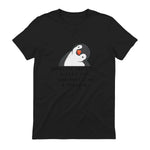 Funny Penguins T-Shirt Women and Chilldren Gift T-Shirt UK in Black - back view