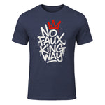 No Faux King Way T-Shirt in Heather Navy - front view
