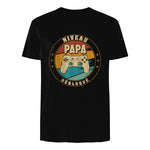 Nouveau Papa Parents Humour Gamer Nouvelle Naissance Annonce T-Shirt in Black - back view