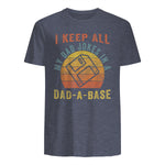 I Keep All My Dad Jokes In A Dad-A-Base Vintage Father Dad in Heather Navy - back view