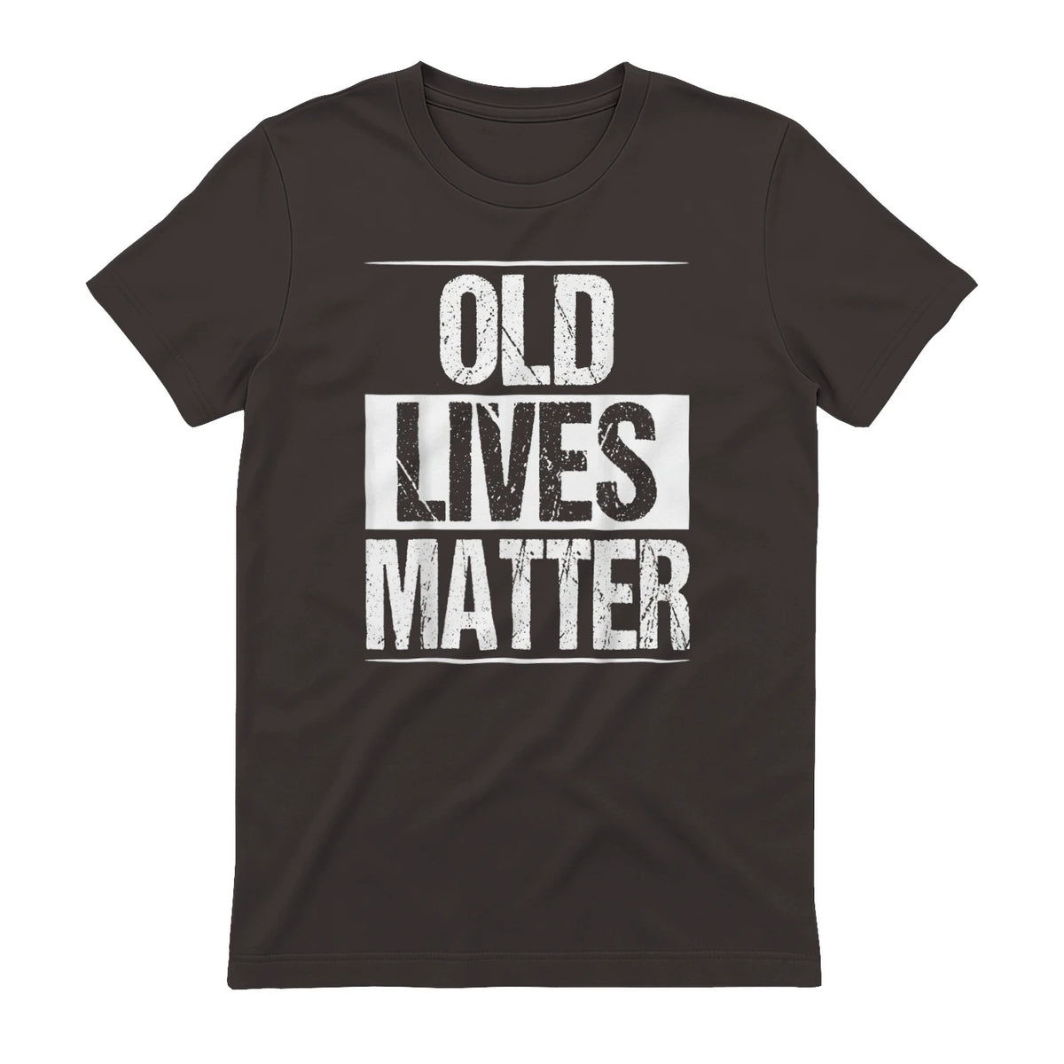 Old Lives Matter Funny Dad Birthday Gift T-Shirt in Dark Chocolate - back view
