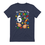 Six Seven Autism Awareness T-Shirt in Heather Navy - back view
