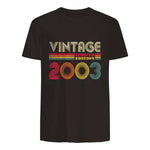 Vintage Twenty-First Birthday Gift T-Shirt in Dark Chocolate - back view