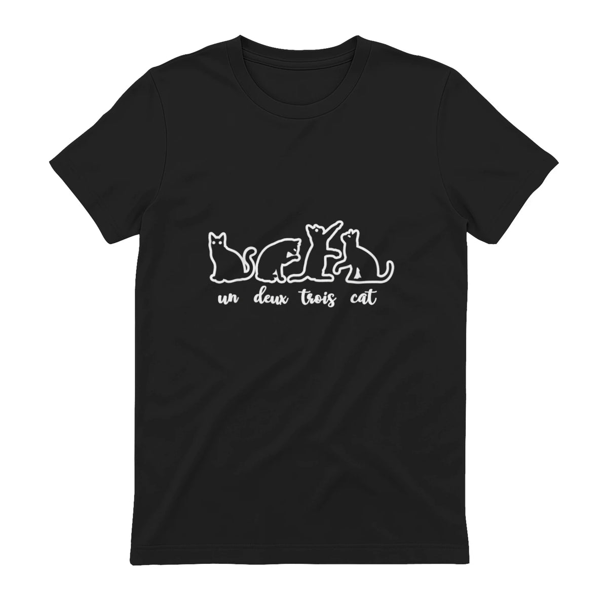 Un Deux Trois Cat, Cute & Funny Kittens, Gift For Cat Lovers T-Shirt in Black - back view
