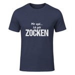 Lustige Weihnachts Geschenke Adventskalender Ideen Mir egal ich geh zocken Unisex Schwarz S Klassische Passform in Heather Navy - front view