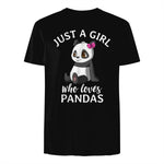 Cute Panda Kawaii Just A Girl Who Loves Pandas Girls in Black - back view