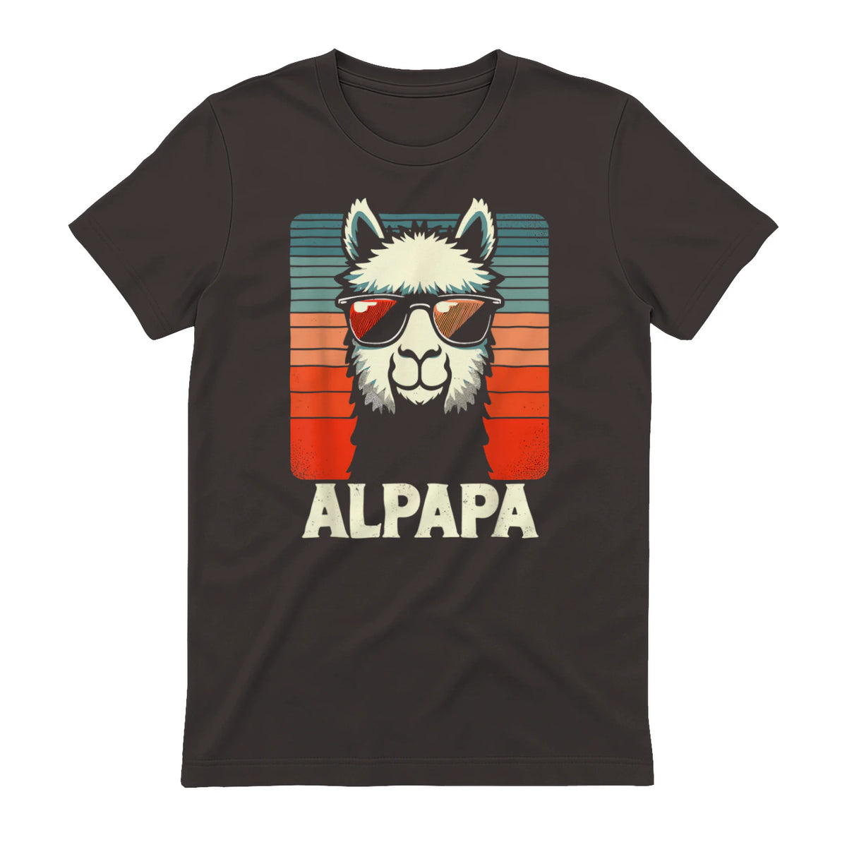 Bester Papa Alpapa Alpaka Frischgebackener Papa Vatertag T-Shirt in Dark Chocolate - back view