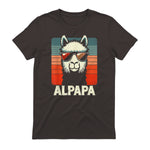 Bester Papa Alpapa Alpaka Frischgebackener Papa Vatertag T-Shirt in Dark Chocolate - back view