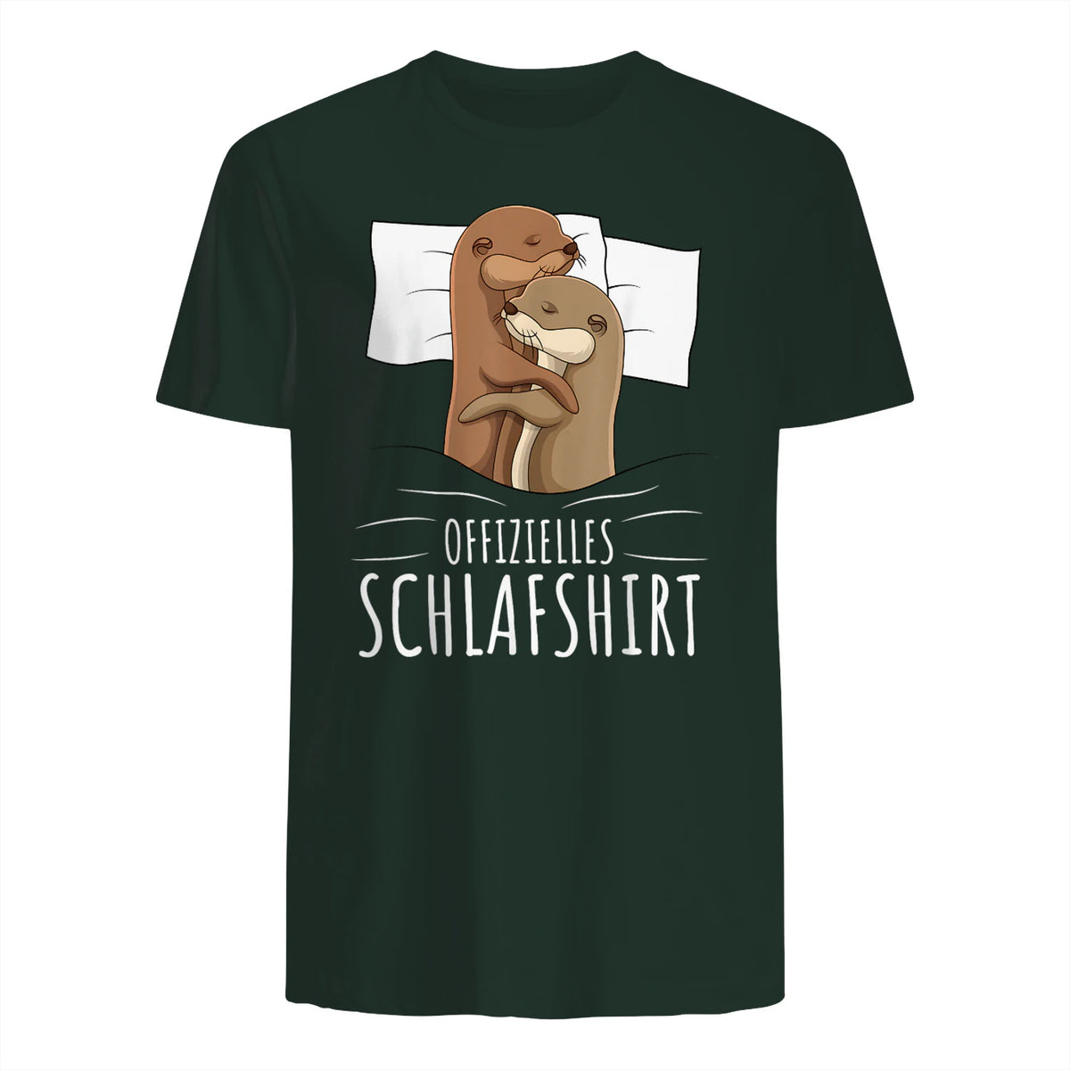 Offizielles Schlafshirt Otter Schlafanzug Seeotter in Forest Green - back view
