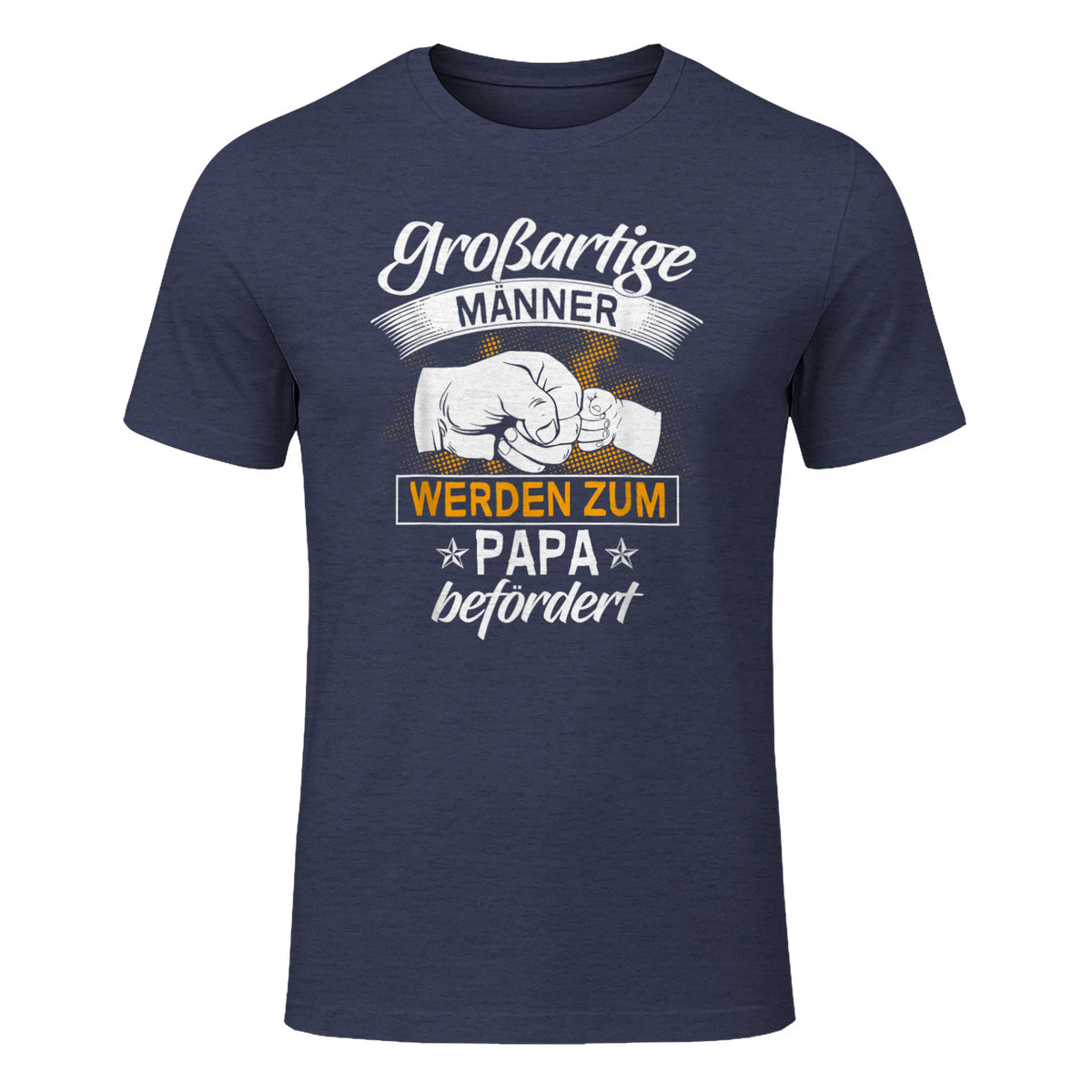 Vatertag Vaterschaft Geschenke Großartige Männer Werden Zum Papa Befördert Werdender Vater , Schwarz, S, V-Aussch in Heather Navy - front view