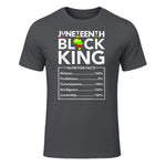 Juneteenth Black King Nutritional Facts Melanin Men Father in Charcoal - front view