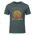 I Keep All My Dad Jokes In A Dad-A-Base Vintage Father Dad in Dark Heather - front view