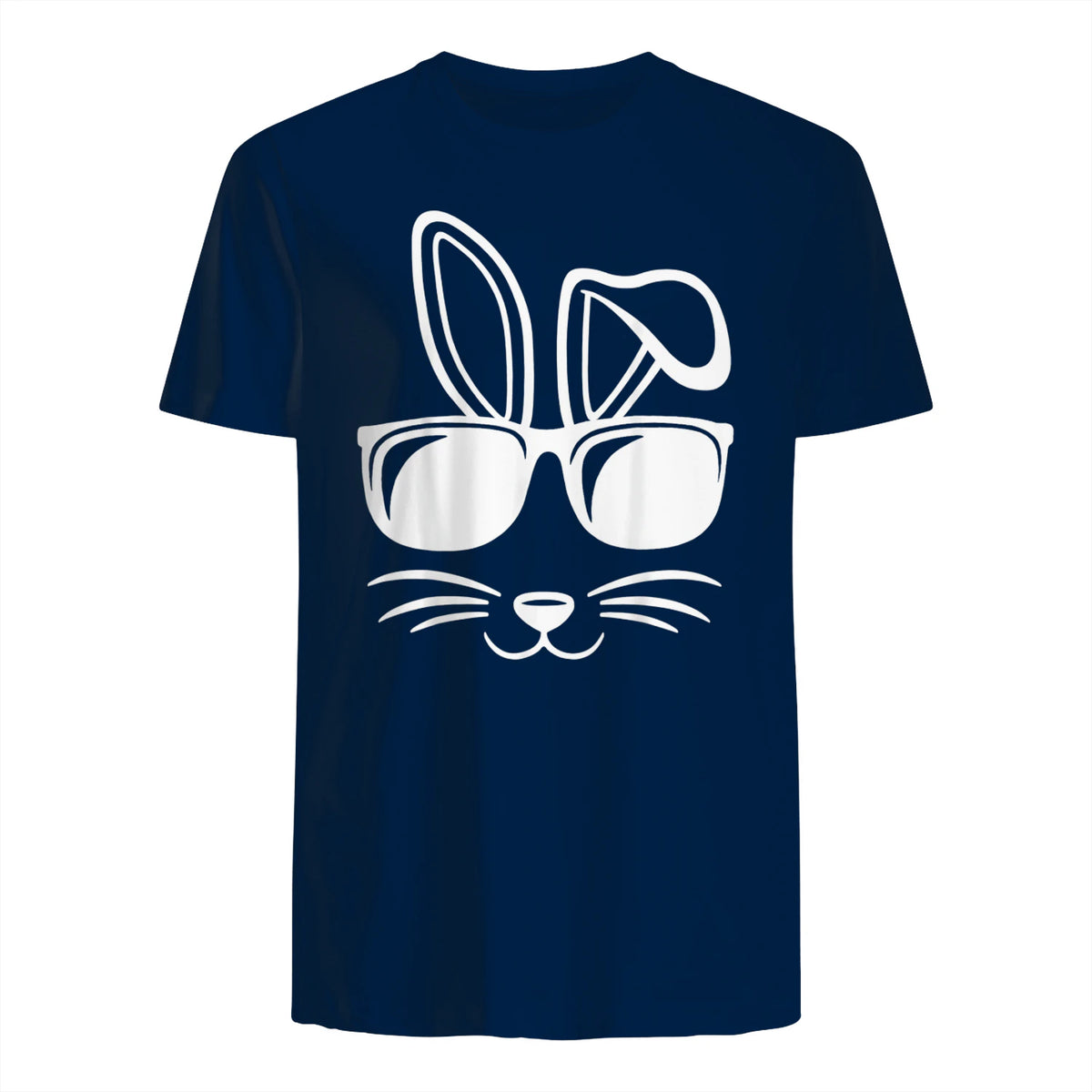 Bunny Face With Sunglasses Men Boys Kids Easter Day in Navy - back view