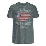 Vintage Anniversary Fourth of July Birthday T-Shirt in Dark Heather - back view