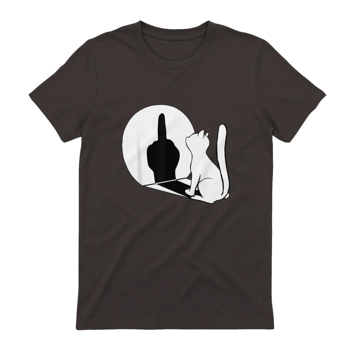 Chat Majeur drôle avec Doigt d'honneur in Dark Chocolate - back view
