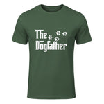 The Dogfather T-Shirt Dad Fathers Day Gift Dog Lover in Military Green - front view