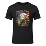 Anniversary Eagle Liberty Bell T-Shirt in Black - front view