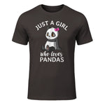Cute Panda Kawaii Just A Girl Who Loves Pandas Girls in Dark Chocolate - front view