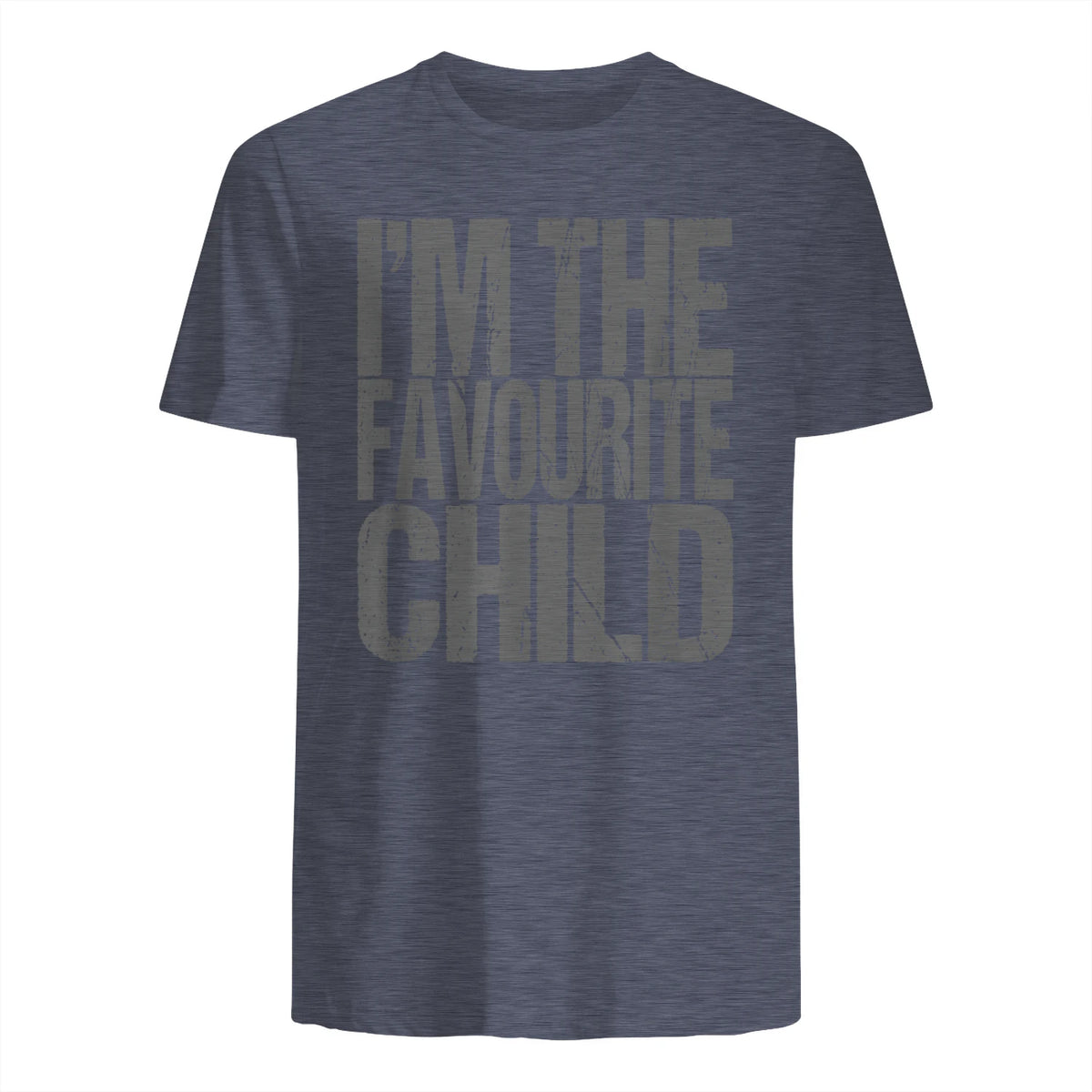 Funny I'm The Favourite Child Siblings in Heather Navy - back view