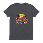 Couple de Jeunes mariés drôle Just Married Tropical Honeymoon in Charcoal - back view