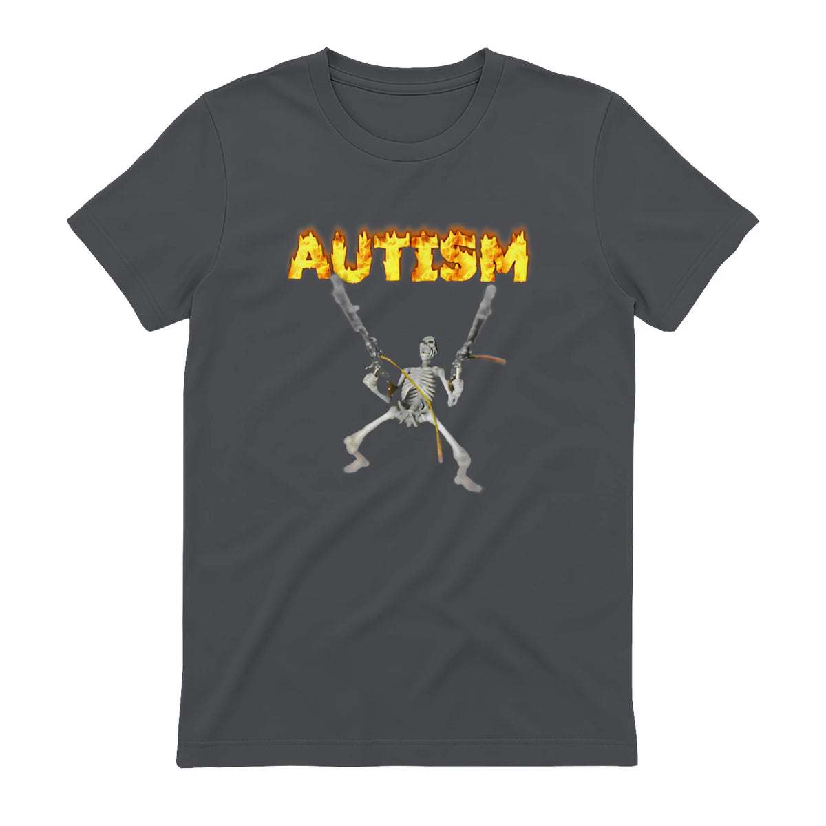 Autism Skeleton Meme in Charcoal - back view