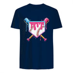 Baseball Drip Youth T-Shirt in Navy - back view