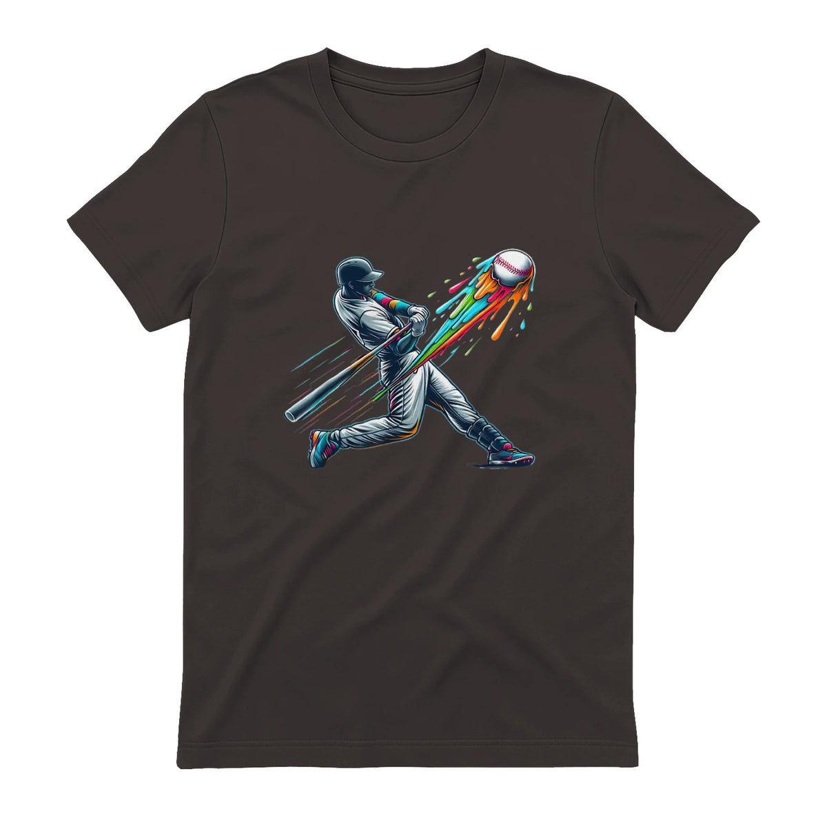 Baseball Player Drip T-Shirt in Dark Chocolate - back view