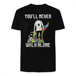 Vintage Father Son Family Autistic Kids Autism Awareness Dad in Black - back view