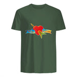 Tom Petty and The Heartbreakers Classic Logo T-Shirt in Military Green - back view