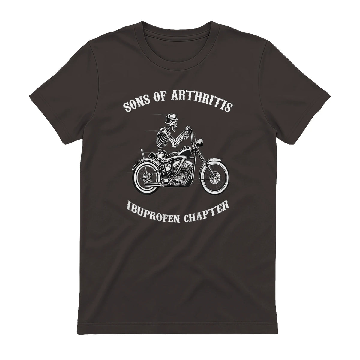 Sprüchewerkstatt Sons mit Arthritis Ibuprofen Chapter Motorradfahrer für Herren, Schwarz, in Dark Chocolate - back view