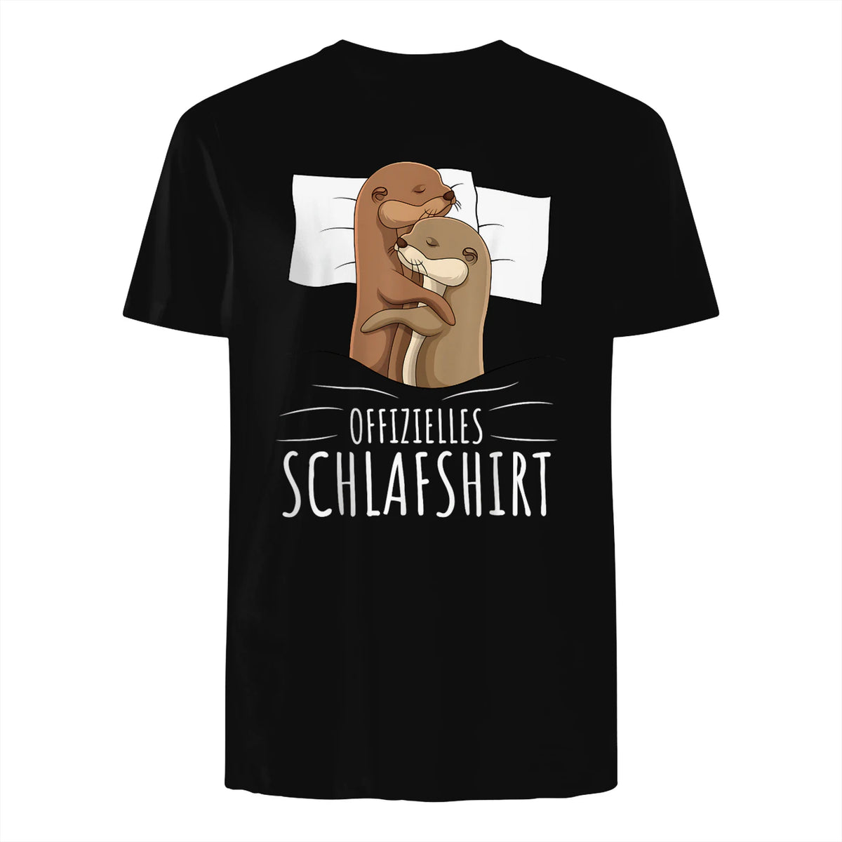 Offizielles Schlafshirt Otter Schlafanzug Seeotter in Black - back view