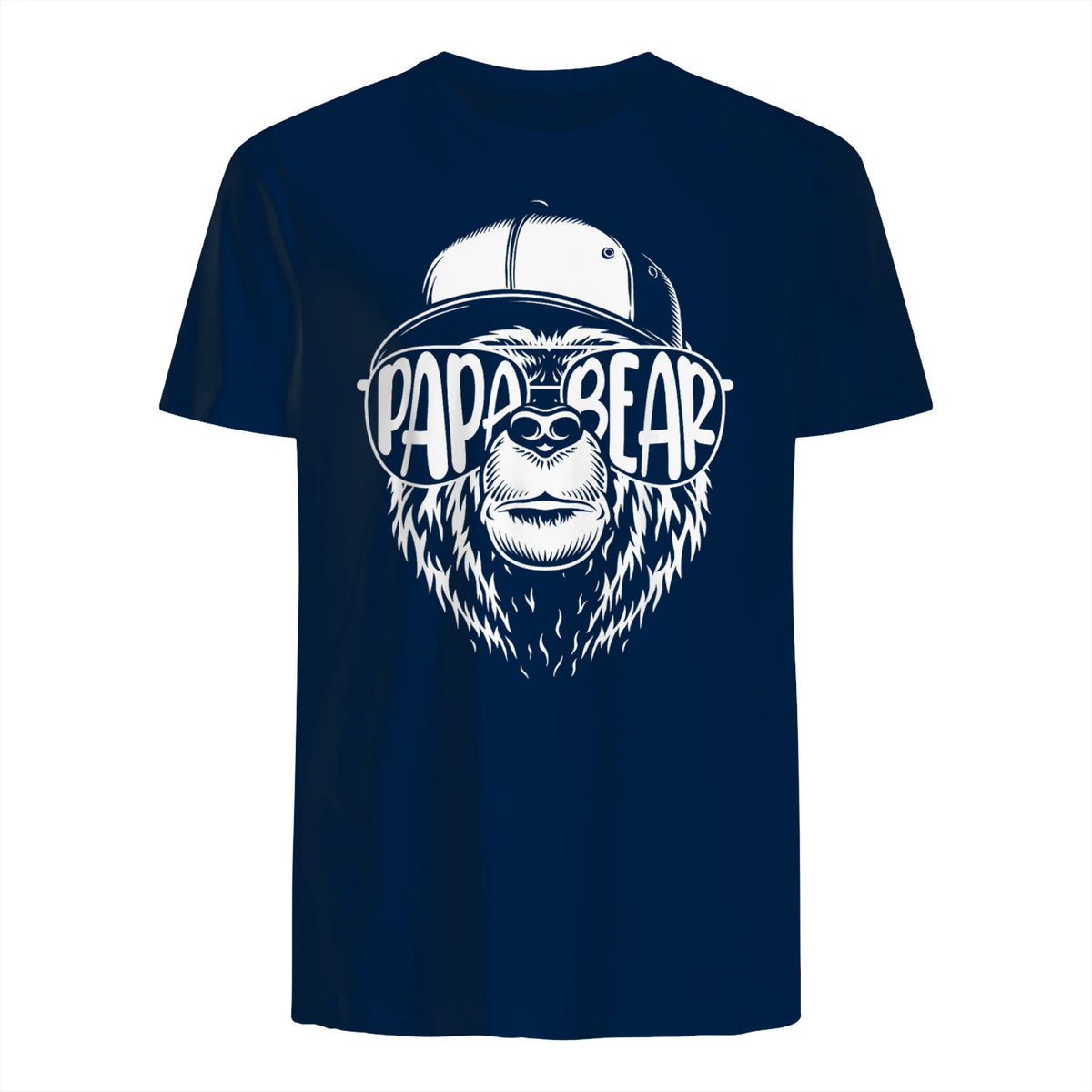 Grandfather Grandpa Son Daughter Children Gift Vatertag Schwarz Small Classic Fit Cartoon Bär Family Män in Navy - back view