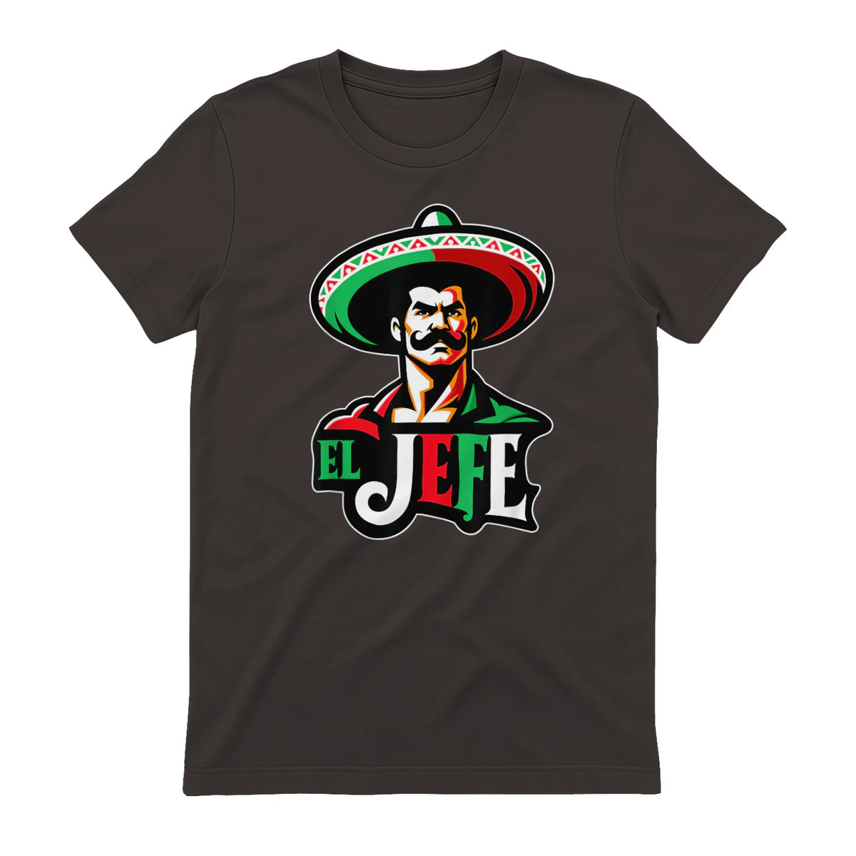El Jefe Le Patron En Espagnol Drôle Phrase Mexicaine in Dark Chocolate - back view