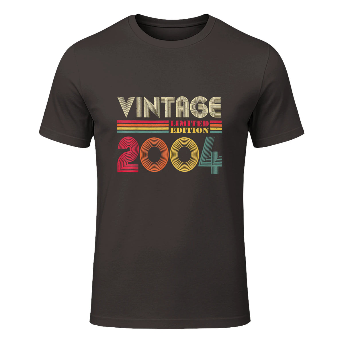Vintage Twentieth Birthday Gift T-Shirt in Dark Chocolate - front view