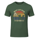 Best Cat Dad Ever T-Shirt in Military Green - front view